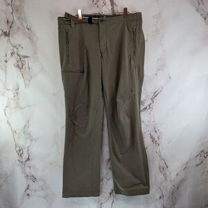 Mountain Hardwear Pant Men 36 X 29 Khaki Tan Hiking Nylon Stretch Belted Ripstop